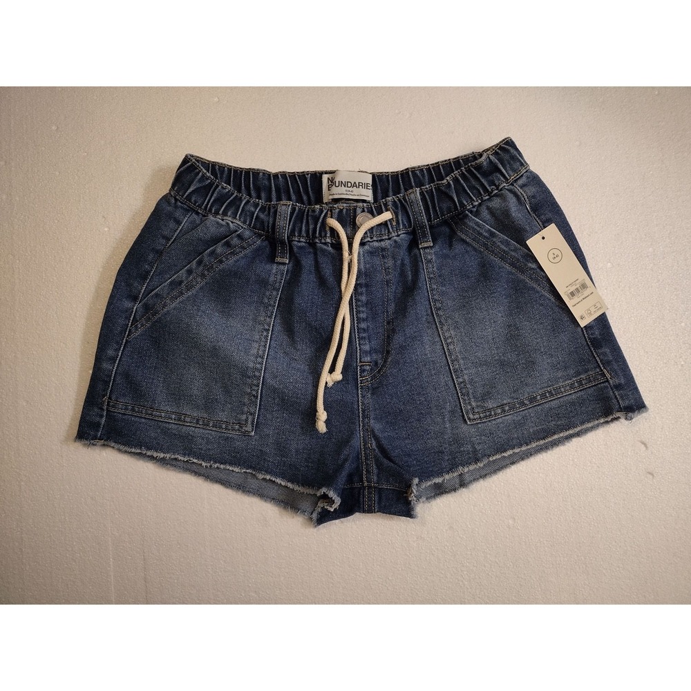 No Boundaries Denim Shorts Womens Small Elastic Waist Drawstring